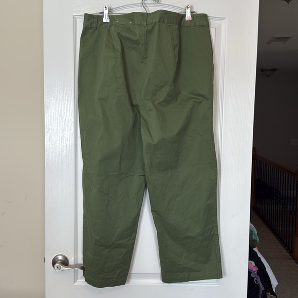 On 34th Pleated Chino Straight Leg Ankle Pants Olive Green 16W - Picture 9 of 15